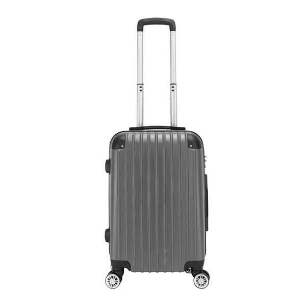 20 inch Waterproof Spinner Luggage Travel Business Large Capacity Suitcase Bag Rolling Wheels Gray Color