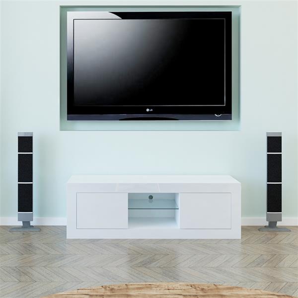 LED Two Door TV Cabinet White