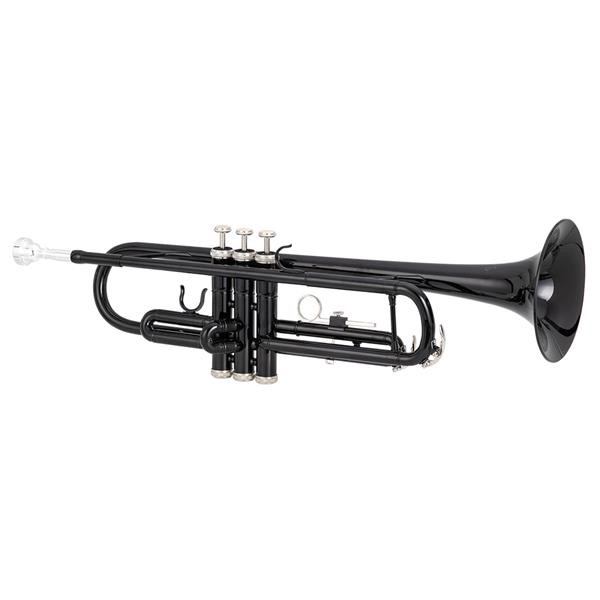 [Do Not Sell on Amazon]Glarry Brass Trumpet Bb with 7C Mouthpiece for Standard Student or Beginner Black