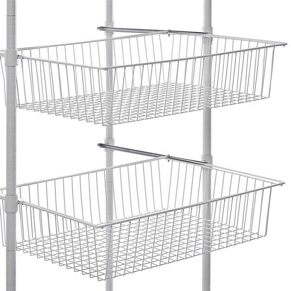 Closet System Organizer White With Sliding Baskets