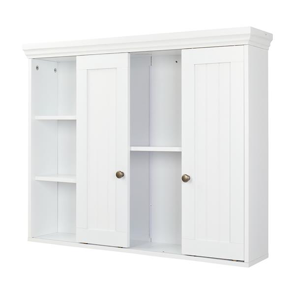 Double Door Bathroom Wall Cabinet White