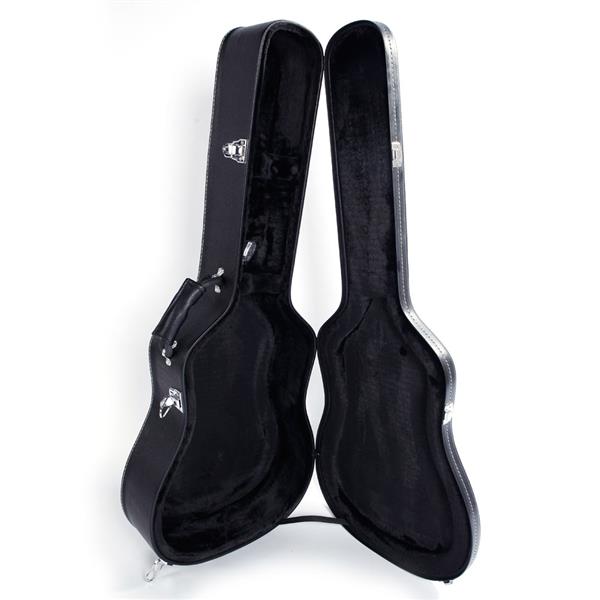 [Do Not Sell on Amazon]Glarry 41" Folk Guitar Hardshell Carrying Case Fits Most Acoustic Guitars Microgroove Flat Black