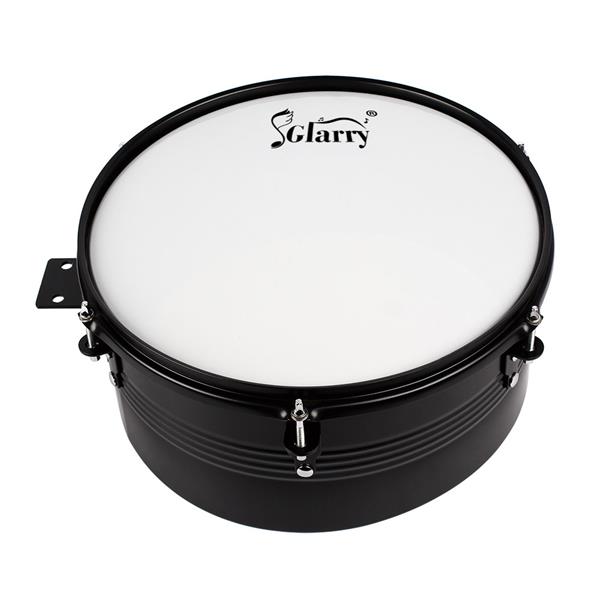 [Do Not Sell on Amazon]Glarry Percussion 13" & 14" Timbales Drum Set with Stand and Cowbell Black