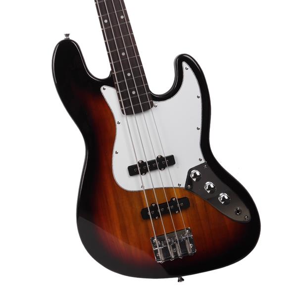 [Do Not Sell on Amazon]Glarry GJazz Bass with Electirc Bass Amplifier Power Wire Tools Sunset