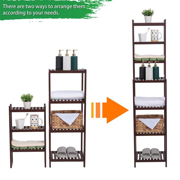 100% Bamboo Bathroom Rack, Multi - Functional And Removable 7-Layer Shelf, Multi - Function 72 * 43.5 * 160.7cm Dark Brown