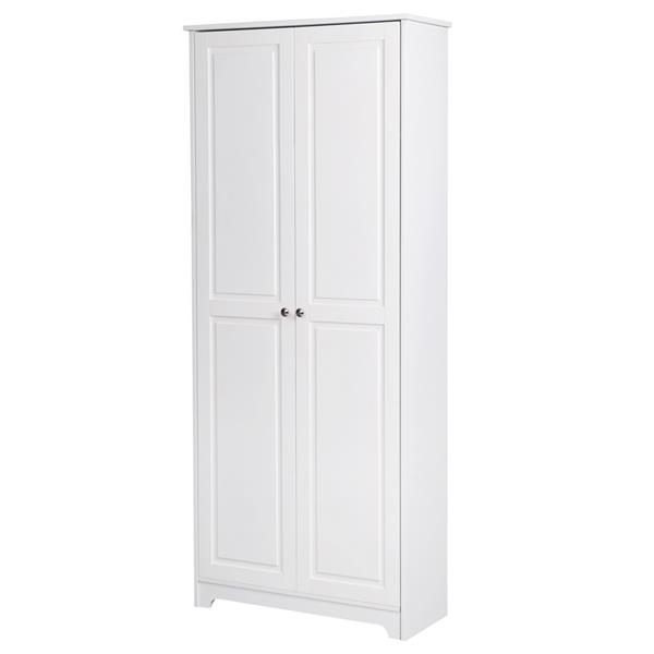 Double Door Five-tier Storage Cabinet White