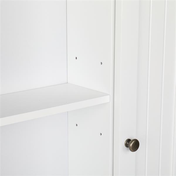 Double Door Bathroom Wall Cabinet White