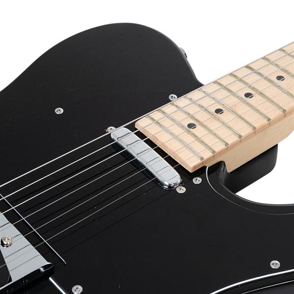 [Do Not Sell on Amazon]Glarry GTL Maple Fingerboard Electric Guitar Bag Strap Plectrum Connecting Wire Spanner Tool Black