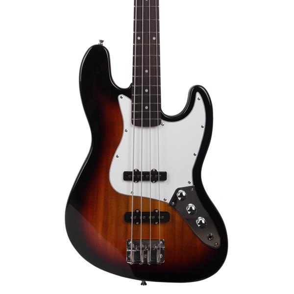 [Do Not Sell on Amazon]Glarry GJazz Bass with Electirc Bass Amplifier Power Wire Tools Sunset