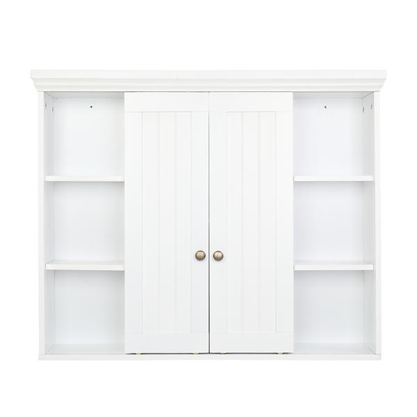 Double Door Bathroom Wall Cabinet White