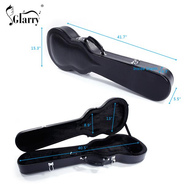 [Do Not Sell on Amazon]Glarry High Grade Electric Guitar Hard Case for GLP Style Electric Guitar Microgroove Bulge Surface Black