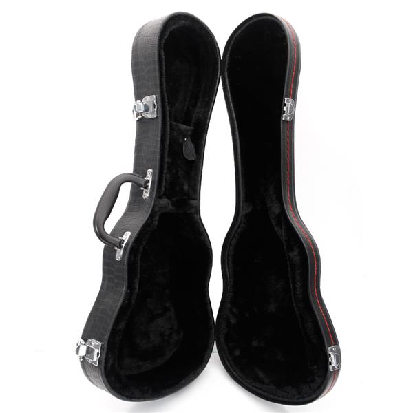 [Do Not Sell on Amazon]Glarry 21" Top Grade Standard Soprano Boa Leather Ukulele Case Black