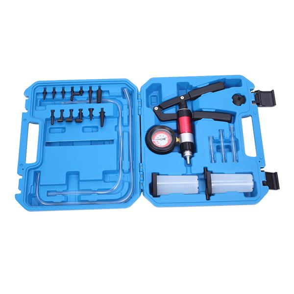 21 PC Hand Held Vacuum and Pressure Pump Tester Tool Brake Fluid Bleeder Kit