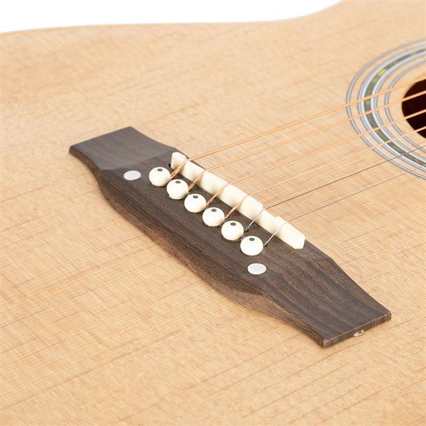 [Do Not Sell on Amazon]Glarry GT501 40 inch Spruce Front Cutaway Folk Guitar with Bag & Board & Wrench Tool Burlywood