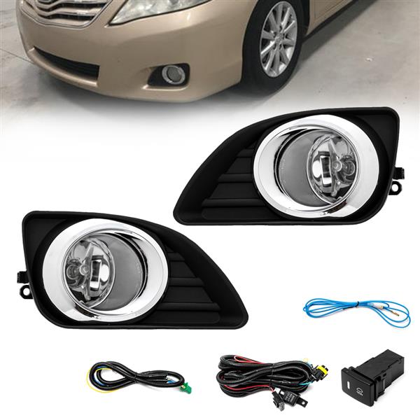 For 2010-2011 Toyota Camry Front Bumper Fog Lights Lamps&Switch Kit Clear