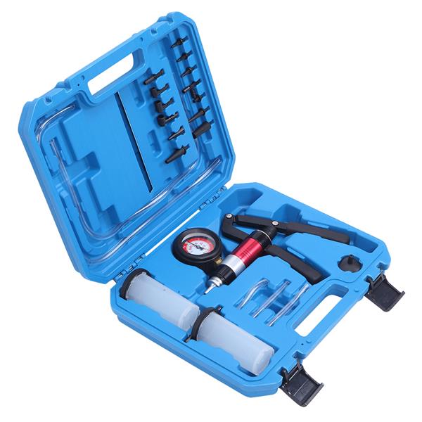 21 PC Hand Held Vacuum and Pressure Pump Tester Tool Brake Fluid Bleeder Kit