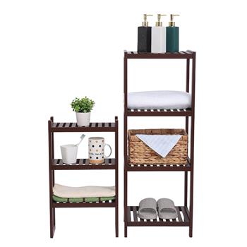 100% Bamboo Bathroom Rack, Multi - Functional And Removable 7-Layer Shelf, Multi - Function 72 * 43.5 * 160.7cm Dark Brown