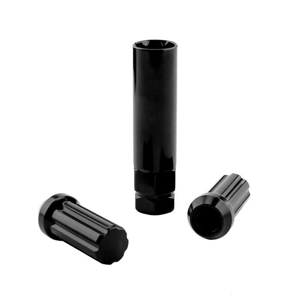 24pcs Spline Truck Locking Lug Nuts for Chevy Gmc 6x5.5 Toyota Cadillac 14x1.5 Black