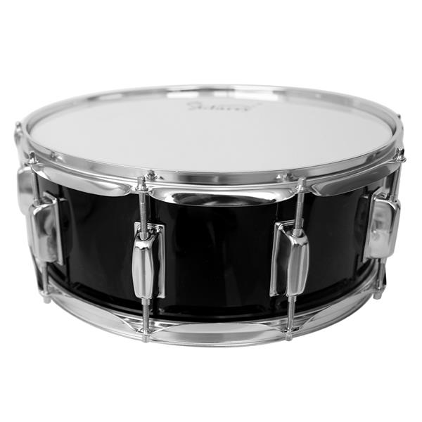 [Do Not Sell on Amazon]Glarry 14 x 5.5" Snare Drum Poplar Wood Drum Percussion Set With Snare Stent Drum Stand Black