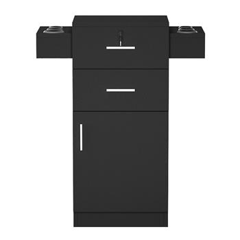 Barbershop Salon Locker / Hair Dryer Rack Drawer with Lock Black 