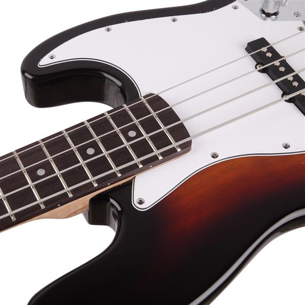 [Do Not Sell on Amazon]Glarry GJazz Bass with Electirc Bass Amplifier Power Wire Tools Sunset