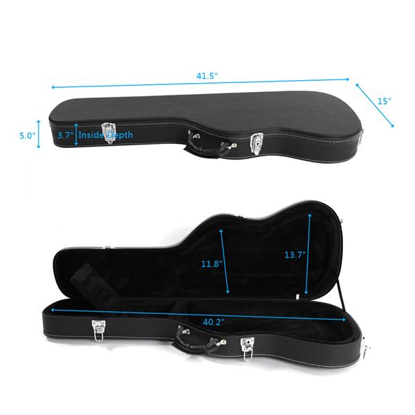 [Do Not Sell on Amazon]Glarry ST High Grade Electric Guitar Hard Case Microgroove Flat Surface Straight Flange Black