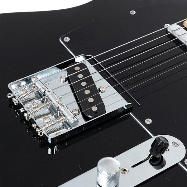 [Do Not Sell on Amazon]Glarry GTL Maple Fingerboard Electric Guitar Bag Strap Plectrum Connecting Wire Spanner Tool Black