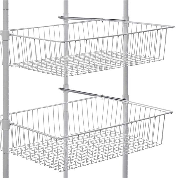 Closet System Organizer White With Sliding Baskets