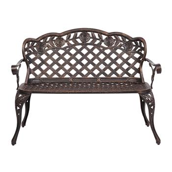 42.5inch Outdoor Cast Aluminum Leisure Rose Couple Bench
