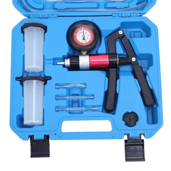 21 PC Hand Held Vacuum and Pressure Pump Tester Tool Brake Fluid Bleeder Kit