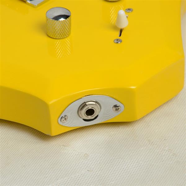 Novice Flame Shaped Electric Guitar HSH Pickup   Bag   Strap   Paddle   Rocker   Cable   Wrench Tool Yellow