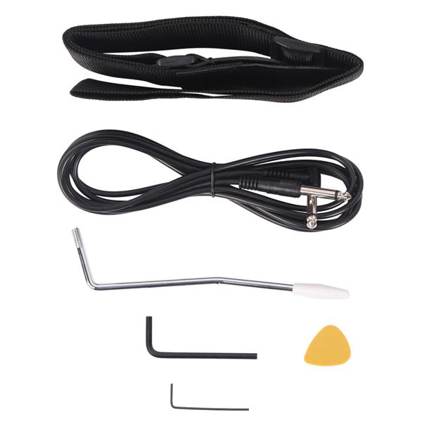 [Do Not Sell on Amazon] GST Maple Fingerboard Electric Guitar Bag Shoulder Strap Pick Whammy Bar Cord Wrench Tool Black & White