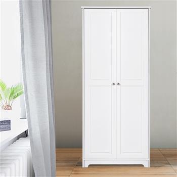 Double Door Five-tier Storage Cabinet White