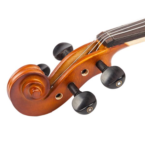 [Do Not Sell on Amazon]Glarry 4/4 Solid Wood EQ Violin Case Bow Violin Strings Shoulder Rest Electronic Tuner Connecting Wire Cloth Matte