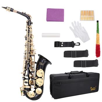 [Do Not Sell on Amazon]Glarry Alto Saxophone E-Flat Alto SAX Eb with 11reeds, case,carekit, Black Color for Students and Beginners
