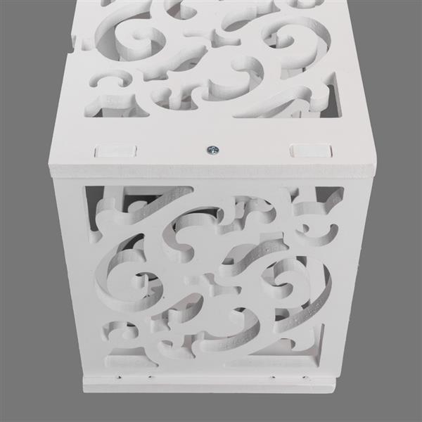 Wood-plastic Board Three lattices Carved Overhead Storage Rack White 