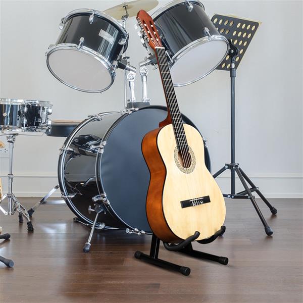 [Do Not Sell on Amazon]Glarry Collapsible Portable Single Type A Electric Guitar Stand Electric Bass Stand Wooden Guitar Stand