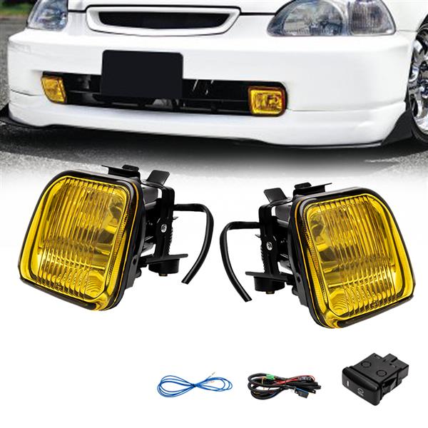 For 1996 1997 1998 Honda Civic Yellow Fog Lights Lamps