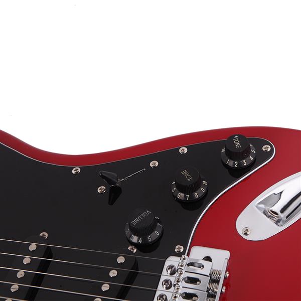 [Do Not Sell on Amazon]Glarry GST Stylish Electric Guitar Kit with Black Pickguard Red