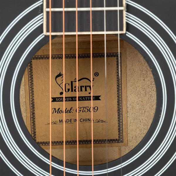 [Do Not Sell on Amazon] Gt509 41 Inch Spruce Panel Matte Edging EQ Folk Guitar Bag Shield Wrench Tuner Capo Shoulder Strap String Paddles Black