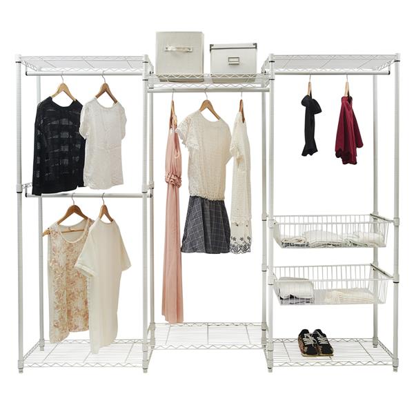 Closet System Organizer White With Sliding Baskets