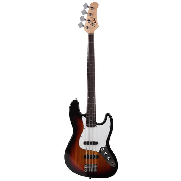 [Do Not Sell on Amazon]Glarry GJazz Bass with Electirc Bass Amplifier Power Wire Tools Sunset