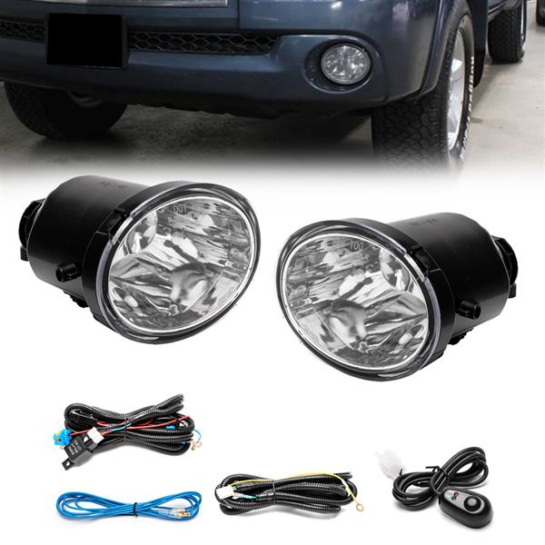 For 2000-2006 Toyota Tundra 2001-2007 Sequoia Clear Bumper Driving Fog Lights