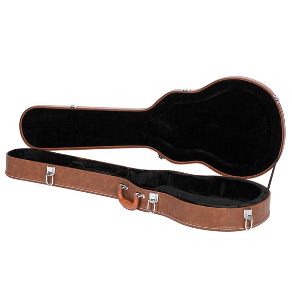 [Do Not Sell on Amazon]Glarry Hard-Shell Electric Guitar Case for GLP Style Electric Guitar Bulge Surface Brown