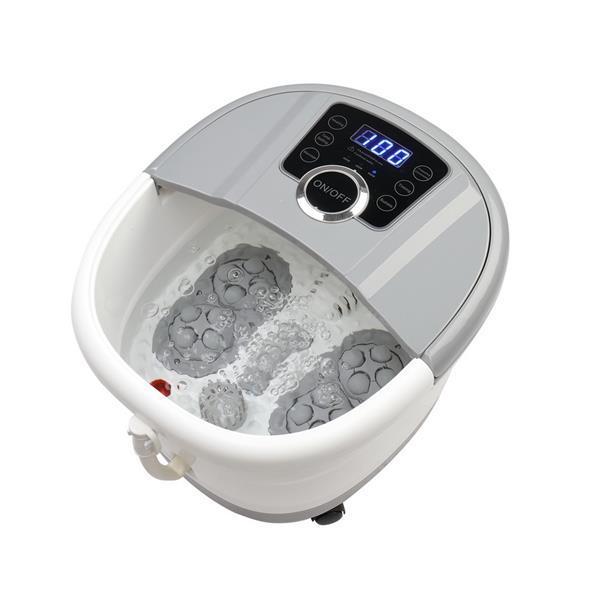 Foot Spa Foot Bath Massager with Touch Screen Digital Display Frequency Conversion 300/400/500W, Automatic Roller, Stress Relief for Tired Feet 110V Gray