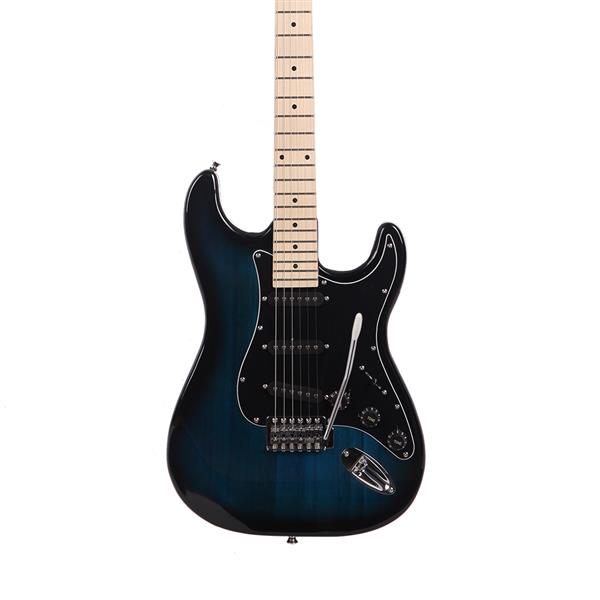 [Do Not Sell on Amazon]Glarry GST Stylish Electric Guitar Kit with Black Pickguard Dark Blue