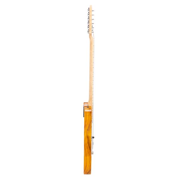 [Do Not Sell on Amazon]Glarry GTL Maple Fingerboard Electric Guitar Bag Strap Plectrum Connecting Wire Spanner Tool Transparent Yellow