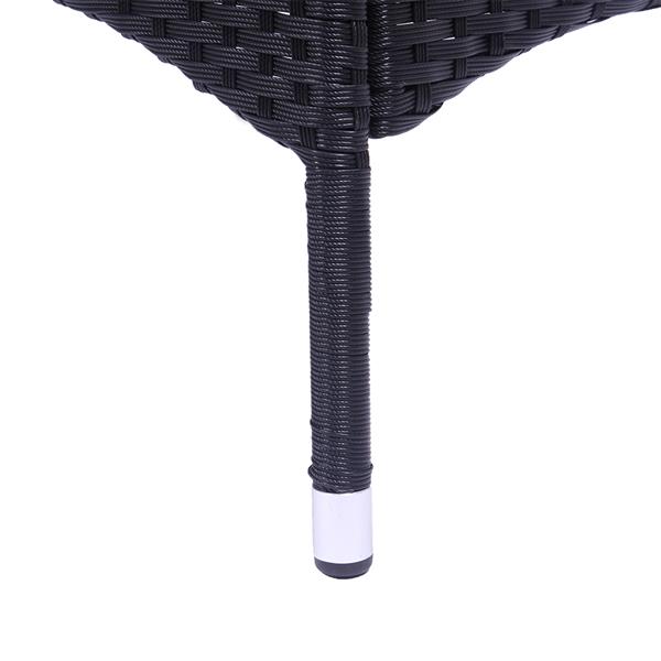 2pcs Single Backrest Chairs Rattan Sofa Black
