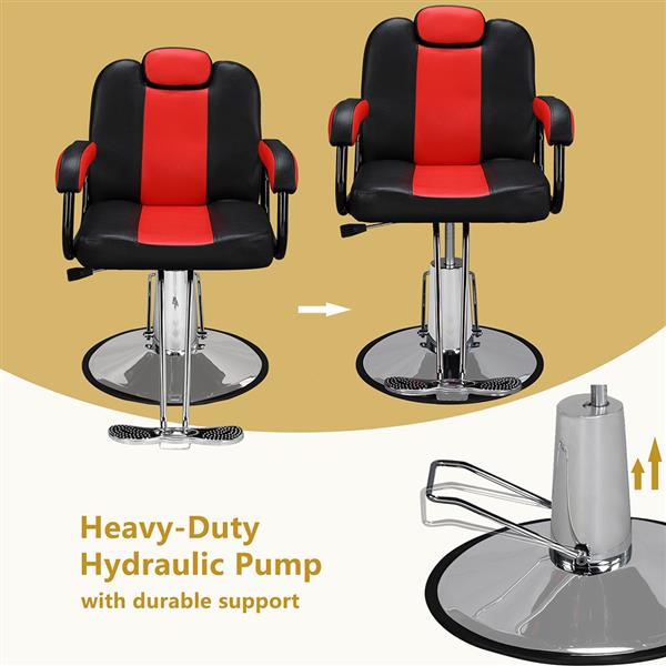 Barber Chair Black & Red