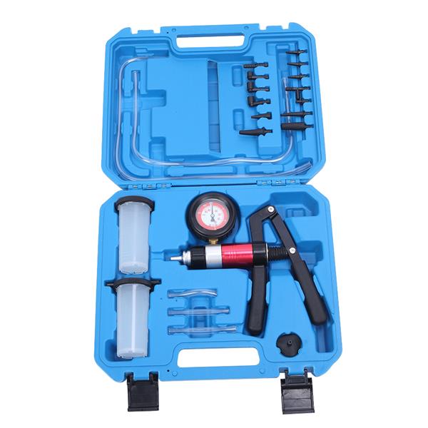 21 PC Hand Held Vacuum and Pressure Pump Tester Tool Brake Fluid Bleeder Kit